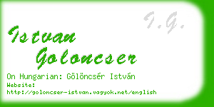 istvan goloncser business card