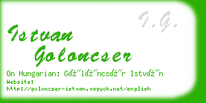 istvan goloncser business card